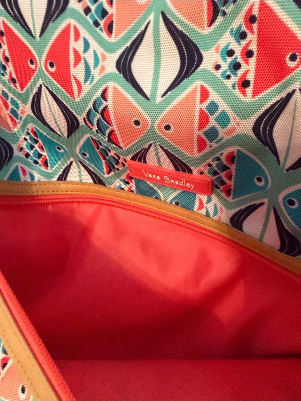 Vera Bradley Lighten Up Drawstring Backpack in the “Go Fish” pattern.. NWOT.